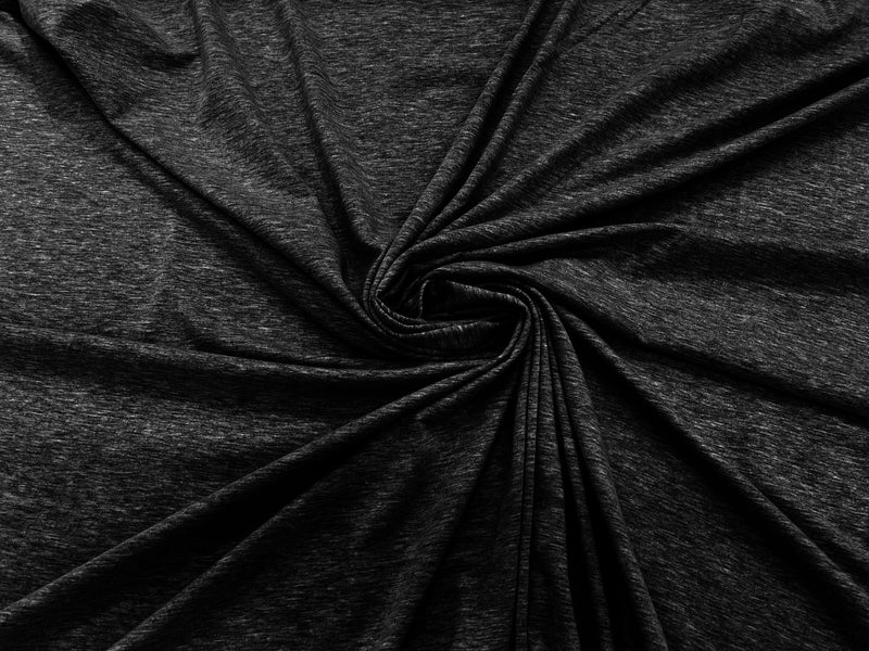 Charcoal Gray Two Tone Cotton Jersey Spandex Knit Blend 95% Cotton 5 percent Spandex/58/60" Wide /Stretch Fabric/Costume
