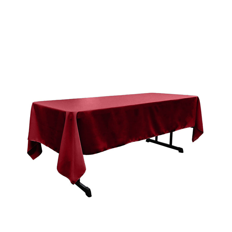 Cherry Red Rectangular Polyester Poplin Tablecloth