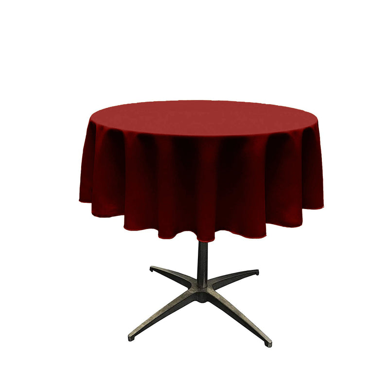 Cherry Red Round Polyester Poplin Seamless Tablecloth - Wedding Decoration Tablecloth