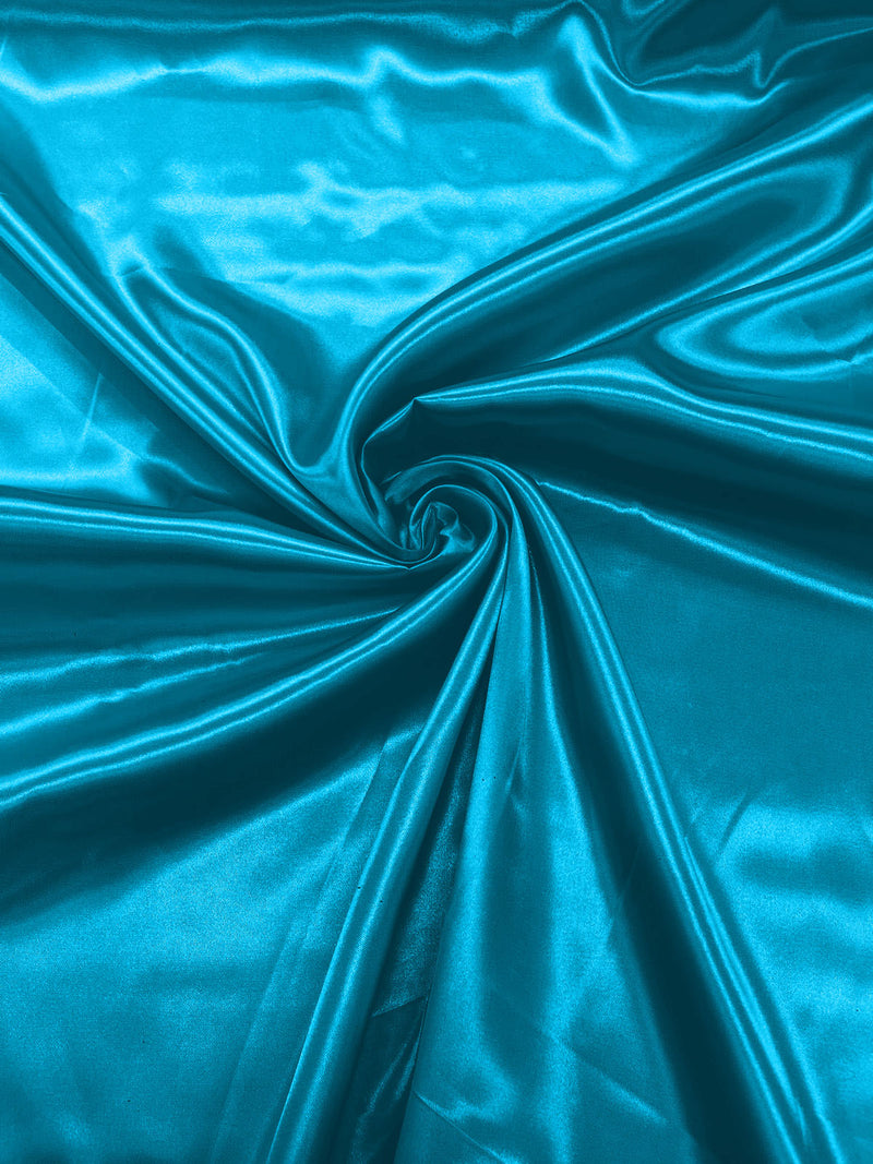 Chinese Turquoise - Shiny Charmeuse Satin Fabric for Wedding Dress/Crafts Costumes/58” Wide /Silky Satin
