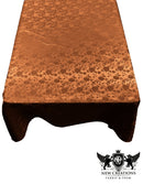 Rectangular Tablecloth Roses Jacquard Satin Overlay for Small Coffee Table Seamless. (60 Inches x 102 Inches)