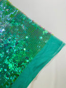 ROUND PALLETTE SEQUIN ON MESH FABRIC (By The Yard)
