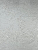 FASHION BEADED LACE ON GLITTER MESH FABRIC (By The Yard)