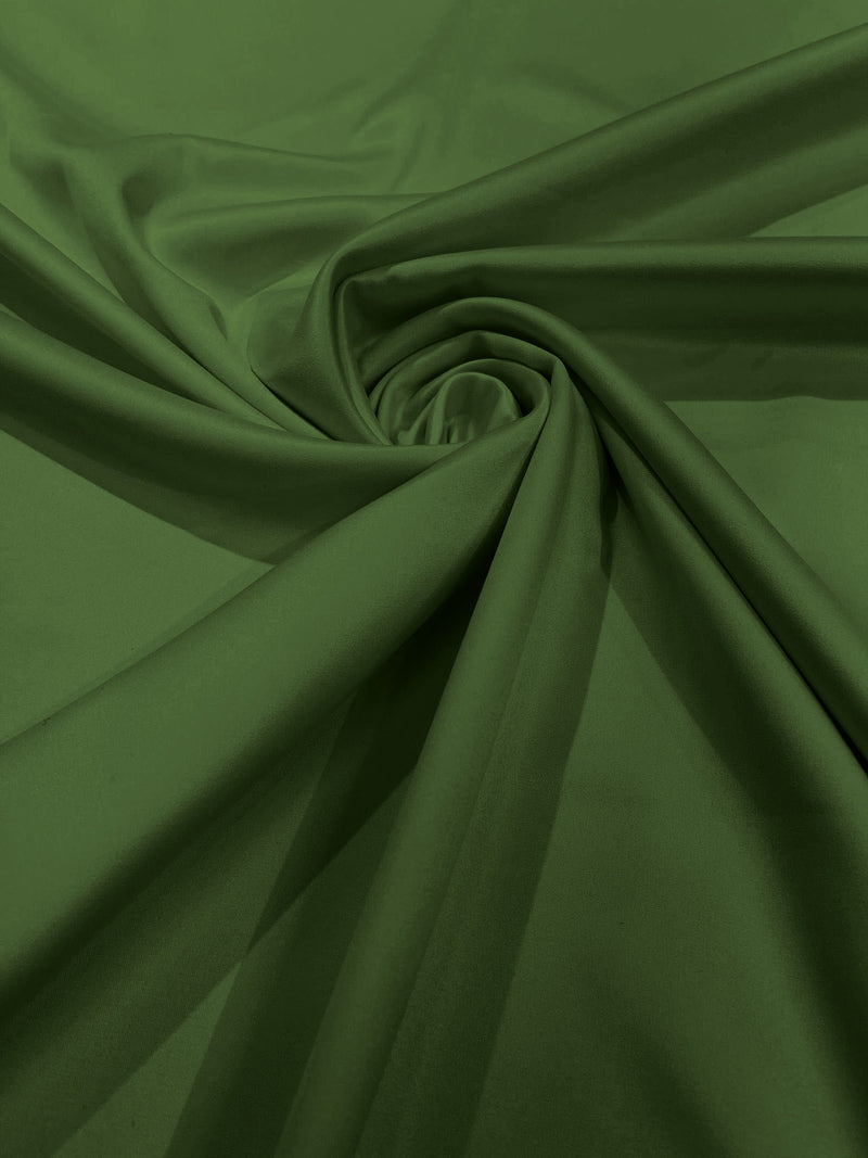 Clover Green Solid Matte Lamour Satin Duchess Fabric Bridesmaid Dress 58" Wide/Sold By The Yard