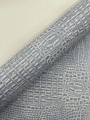 Crocodile Marine Vinyl 2 tone Upholstery, Crocodile Skin Texture Faux Leather PVC Vinyl, 54" Wide.