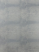 Crocodile Marine Vinyl 2 tone Upholstery, Crocodile Skin Texture Faux Leather PVC Vinyl, 54" Wide.