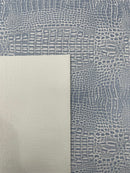 Crocodile Marine Vinyl 2 tone Upholstery, Crocodile Skin Texture Faux Leather PVC Vinyl, 54" Wide.
