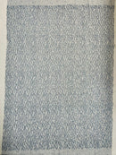 Sparkling Glitter Beads Sequin Fabric, Wave Design, Fabric Embroidered on a Mesh Lace Wedding Bridal Dress.