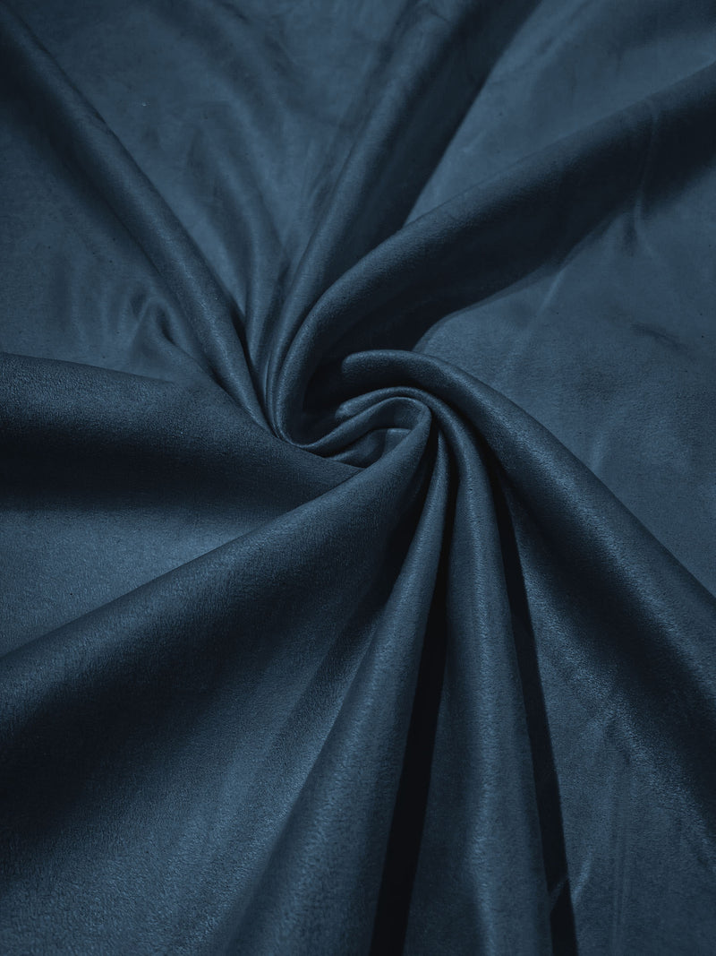Coppen Blue Faux Suede Polyester Fabric | Microsuede | 58" Wide.