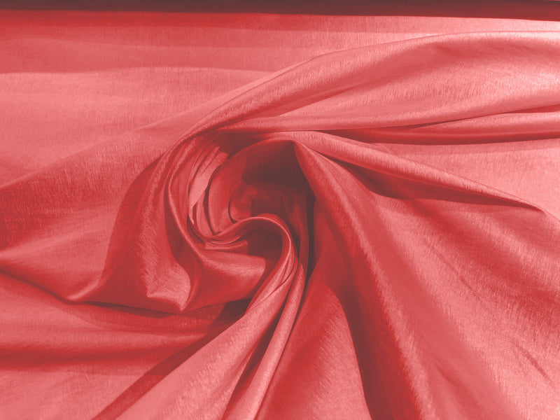 Coral Solid Medium Weight Stretch Taffeta Fabric 58/59" Wide-Sold By The Yard.