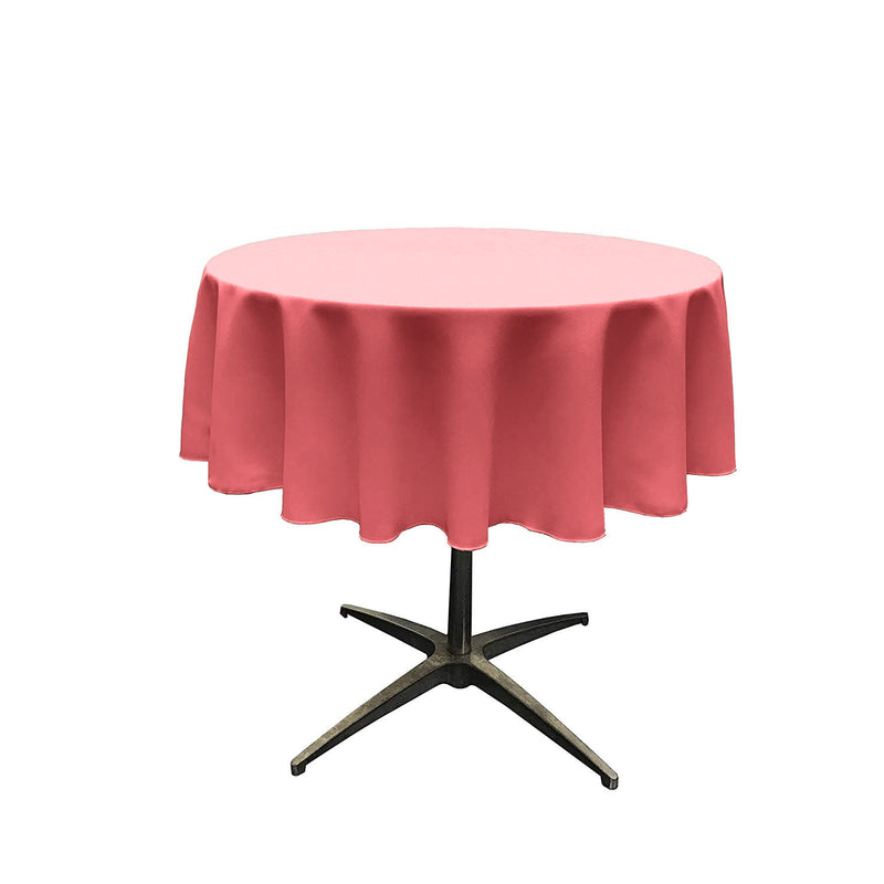 Coral Round Polyester Poplin Seamless Tablecloth - Wedding Decoration Tablecloth