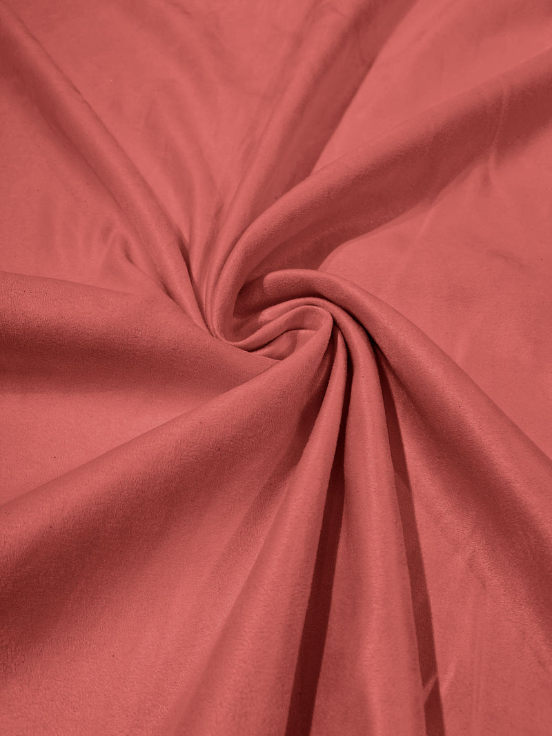 Coral Faux Suede Polyester Fabric | Microsuede | 58" Wide.