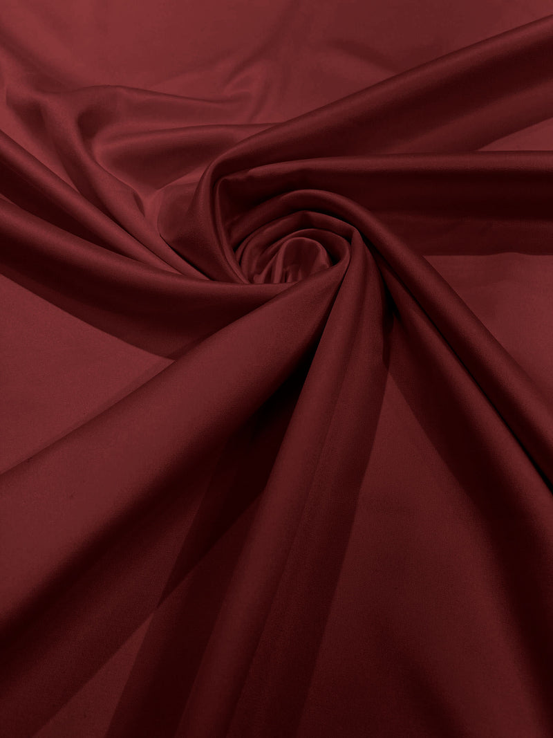 Cranberry Solid Matte Lamour Satin Duchess Fabric Bridesmaid Dress 58" Wide/Sold By The Yard