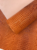 Glossy Two Tone Gator Fake Leather Upholstery, 3D Crocodile Skin Texture Faux Leather PVC Vinyl, 54" Wide