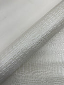 Crocodile Marine Vinyl 2 tone Upholstery, Crocodile Skin Texture Faux Leather PVC Vinyl, 54" Wide.