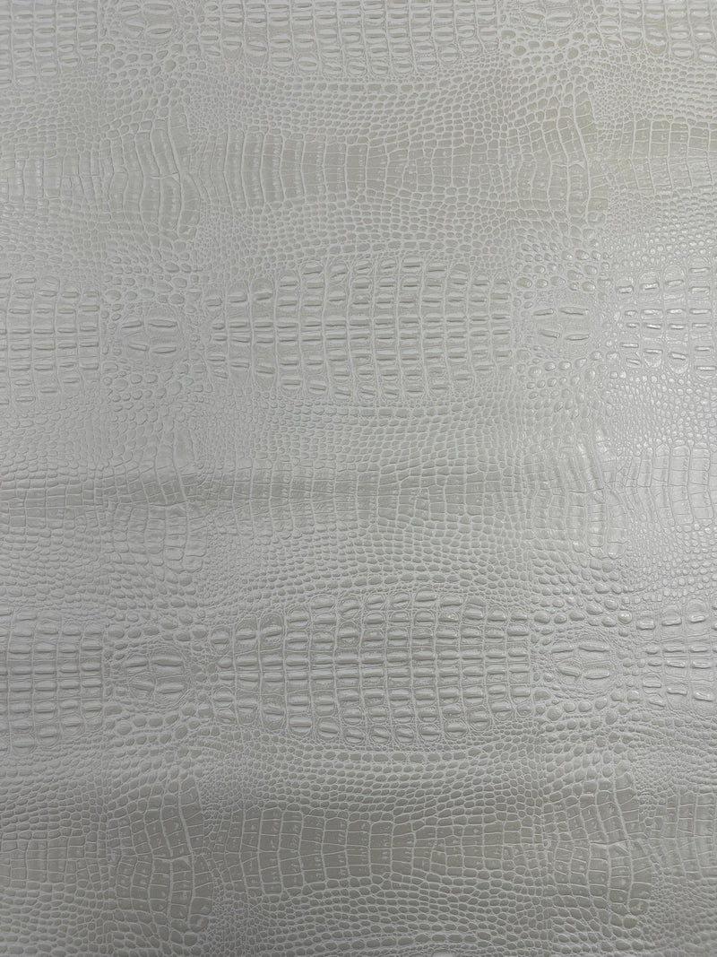 Crocodile Marine Vinyl 2 tone Upholstery, Crocodile Skin Texture Faux Leather PVC Vinyl, 54" Wide.
