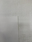Crocodile Marine Vinyl 2 tone Upholstery, Crocodile Skin Texture Faux Leather PVC Vinyl, 54" Wide.