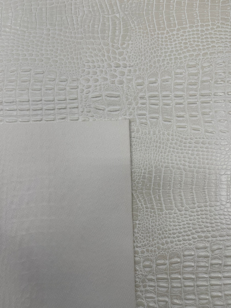 Crocodile Marine Vinyl 2 tone Upholstery, Crocodile Skin Texture Faux Leather PVC Vinyl, 54" Wide.