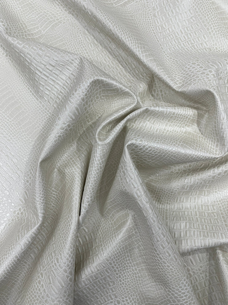 Crocodile Marine Vinyl 2 tone Upholstery, Crocodile Skin Texture Faux Leather PVC Vinyl, 54" Wide.