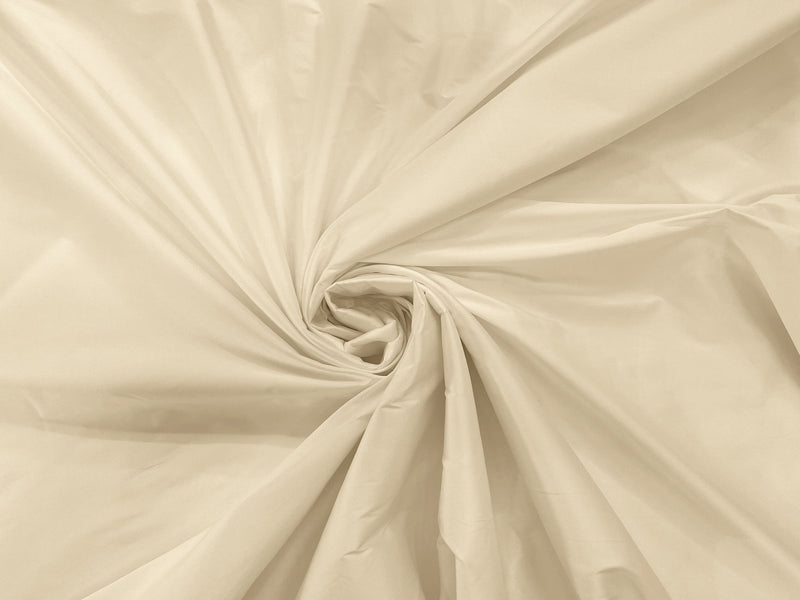 Cream - 100% Polyester Imitation Silk Taffeta Fabric 55" Wide/Costume/Dress/Cosplay/Wedding.