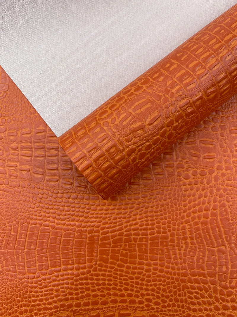 Crocodile Marine Vinyl 2 tone Upholstery, Crocodile Skin Texture Faux Leather PVC Vinyl, 54" Wide.