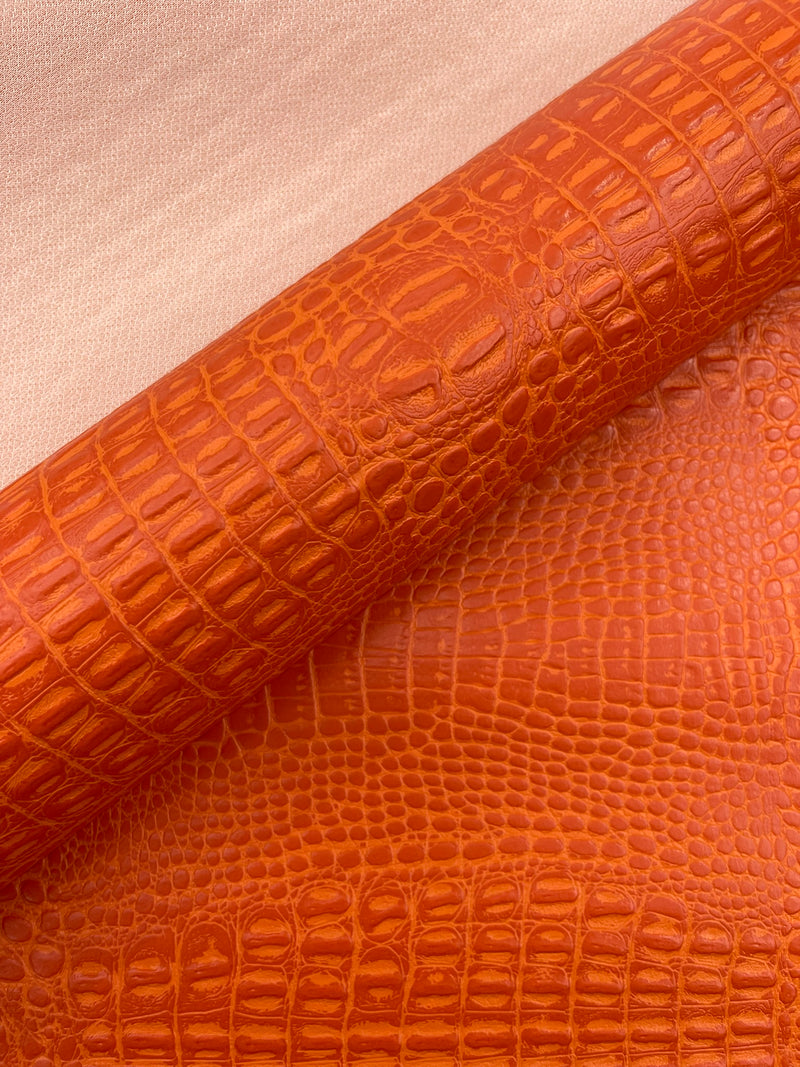 Crocodile Marine Vinyl 2 tone Upholstery, Crocodile Skin Texture Faux Leather PVC Vinyl, 54" Wide.