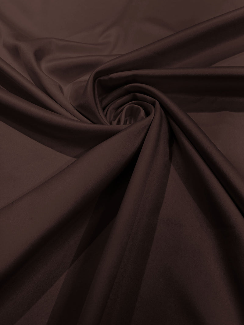 Dark Brown Solid Matte Lamour Satin Duchess Fabric Bridesmaid Dress 58" Wide/Sold By The Yard