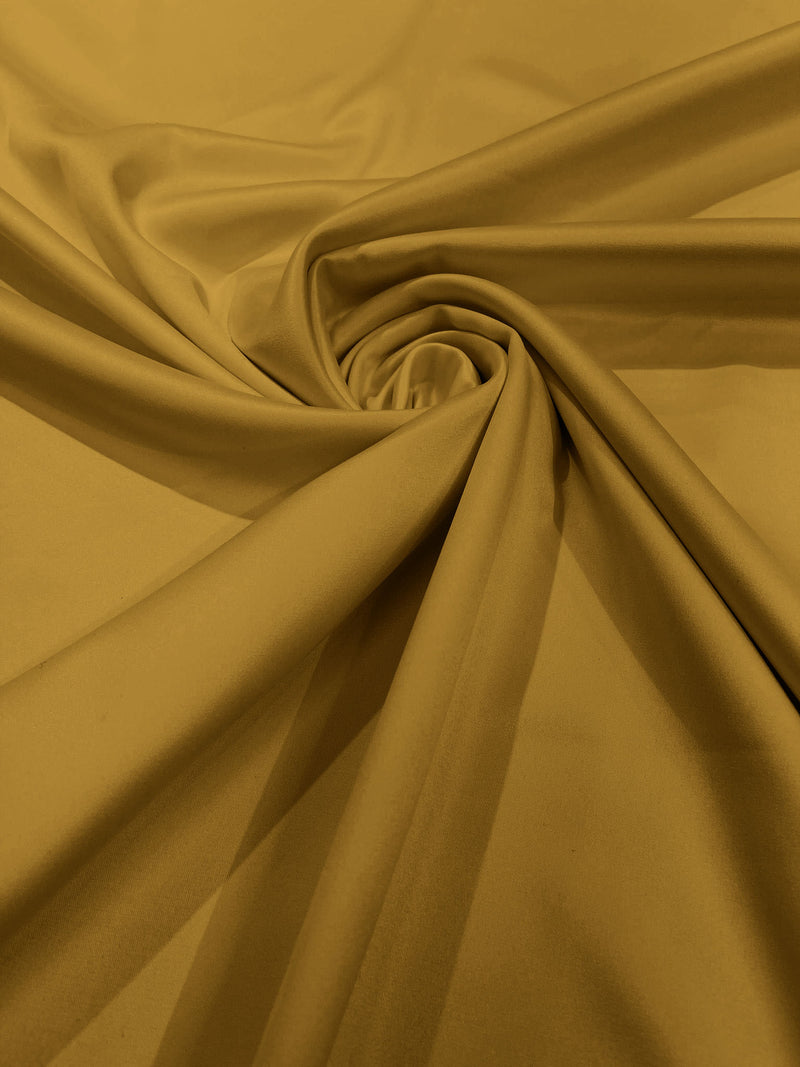 Dark Gold Solid Matte Lamour Satin Duchess Fabric Bridesmaid Dress 58" Wide/Sold By The Yard