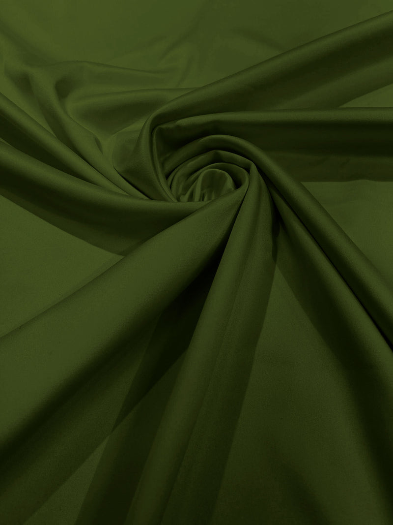 Dark Lime Solid Matte Lamour Satin Duchess Fabric Bridesmaid Dress 58" Wide/Sold By The Yard