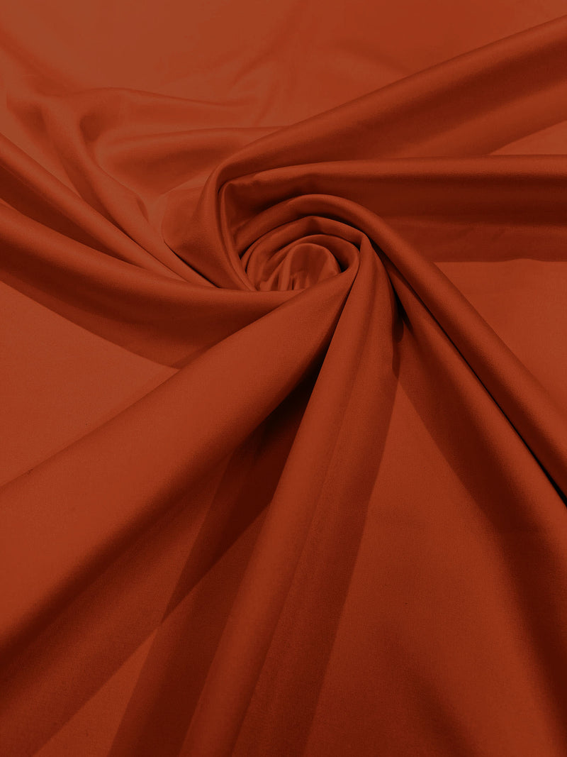 Burnt Orange Solid Matte Lamour Satin Duchess Fabric Bridesmaid Dress 58" Wide/Sold By The Yard