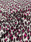 LEOPARD PRINT WITH FOIL STRETCH SPANDEX FABRIC (by the yard)