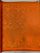 DIAMOND GEOMETRIC SEQUIN ON A STRETCH MESH FABRIC ( By The Yard)