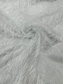 Shaggy Jacquard Faux Ostrich/Eye Lash Feathers Fringe With Metallic Thread (By The Yard)