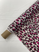 LEOPARD PRINT WITH FOIL STRETCH SPANDEX FABRIC (by the yard)