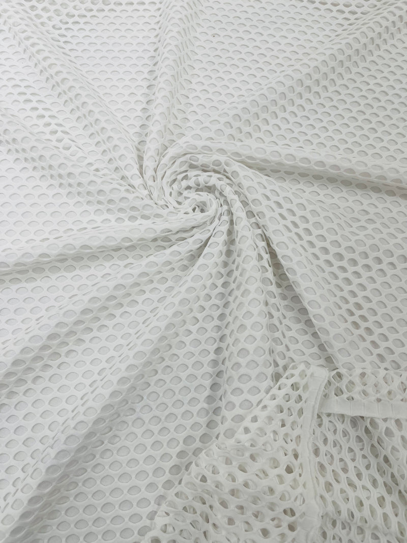 Big Hole Fish Net Diamond Mesh On Stretch Spandex Fabric.