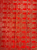 METALLIC BIG CROSS JACQUARD SATIN FABRIC (by the yard)