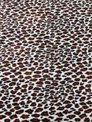 LEOPARD PRINT WITH FOIL STRETCH SPANDEX FABRIC (by the yard)