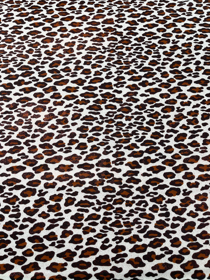 LEOPARD PRINT WITH FOIL STRETCH SPANDEX (by the yard)