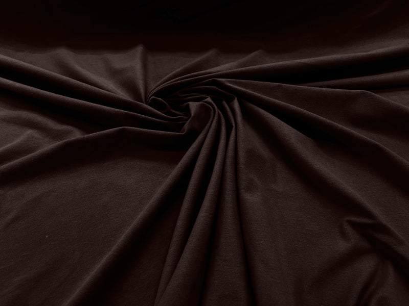 Dark Brown Cotton Jersey Spandex Knit Blend 95% Cotton 5 percent Spandex/58/60" Wide /Stretch Fabric/Costume
