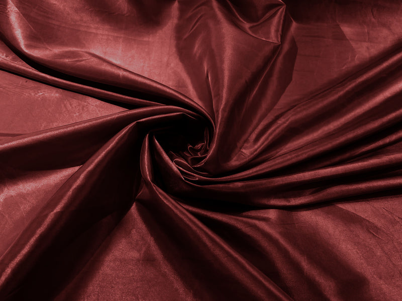 Dark Burgundy Solid Taffeta Fabric/ Taffeta Fabric By the Yard/ Apparel, Costume, Dress, Cosplay, Wedding.