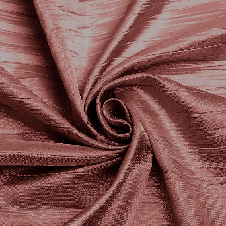 Dark Dusty Rose - Crushed Taffeta Fabric - 54" Width - Creased Clothing Decorations Crafts - Sold By The Yard