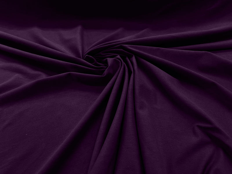 Dark Eggplant Cotton Jersey Spandex Knit Blend 95% Cotton 5 percent Spandex/58/60" Wide /Stretch Fabric/Costume