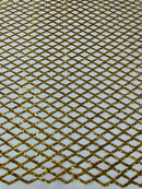 Luxury Diamond Design Mini Glitz Sequins On A Mesh Fabric