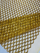 Luxury Diamond Design Mini Glitz Sequins On A Mesh Fabric
