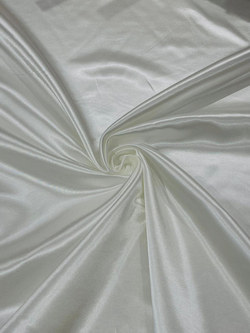 Dark Ivory - Heavy Shiny Bridal Satin Fabric for Wedding Dress, 60"inches Wide SoldByTheYard.