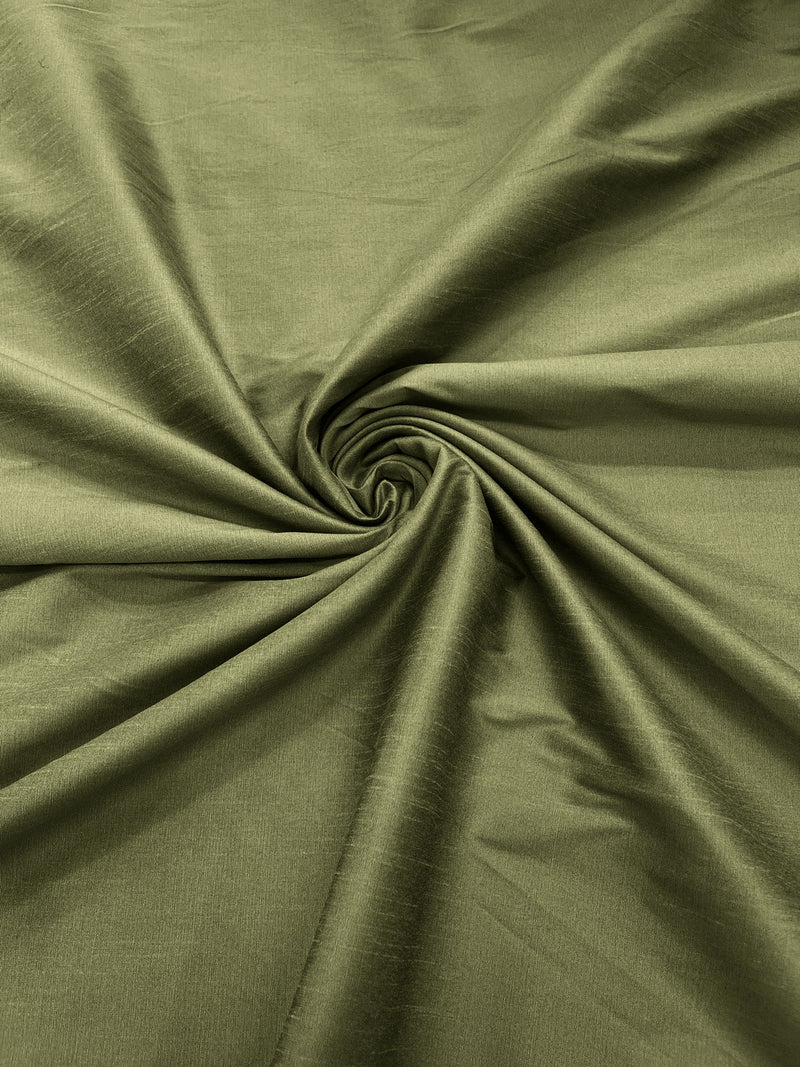Dark Jade - Polyester Dupioni Faux Silk Fabric/ 55” Wide/Wedding Fabric/Home Decor.
