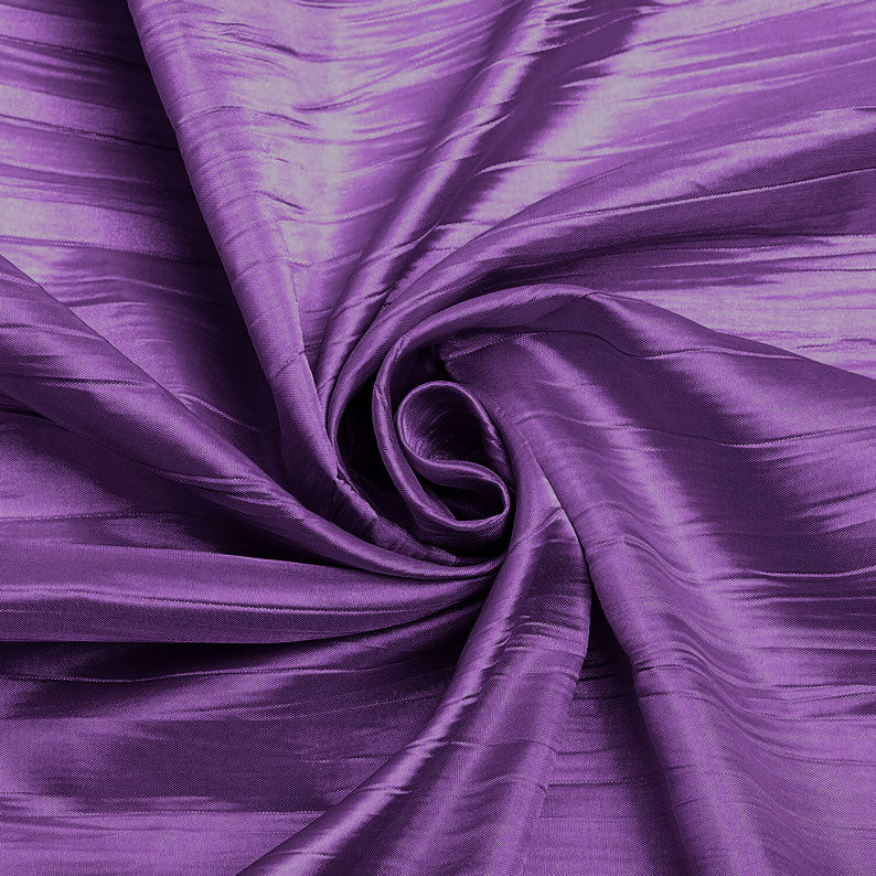 Dark Lavender - Crushed Taffeta Fabric - 54" Width - Creased Clothing Decorations Crafts - Sold By The Yard