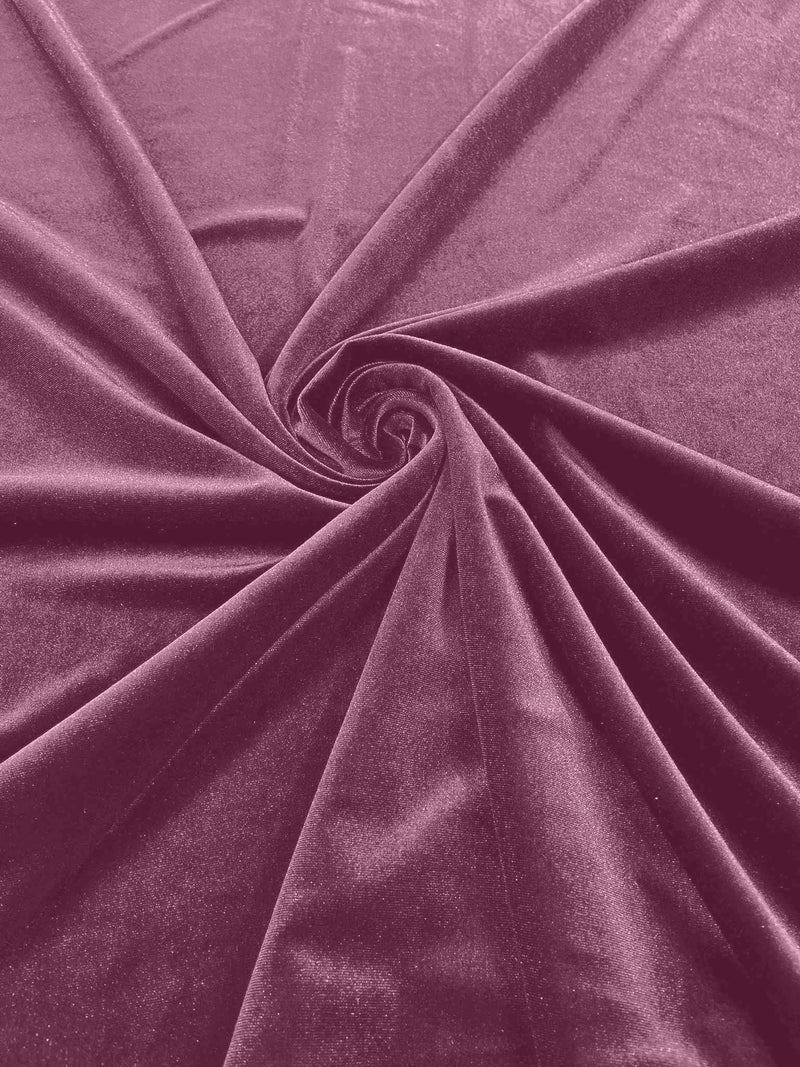 Dark Lilac Solid Stretch Velvet Fabric  58/59" Wide 90% Polyester/10% Spandex By The Yard.