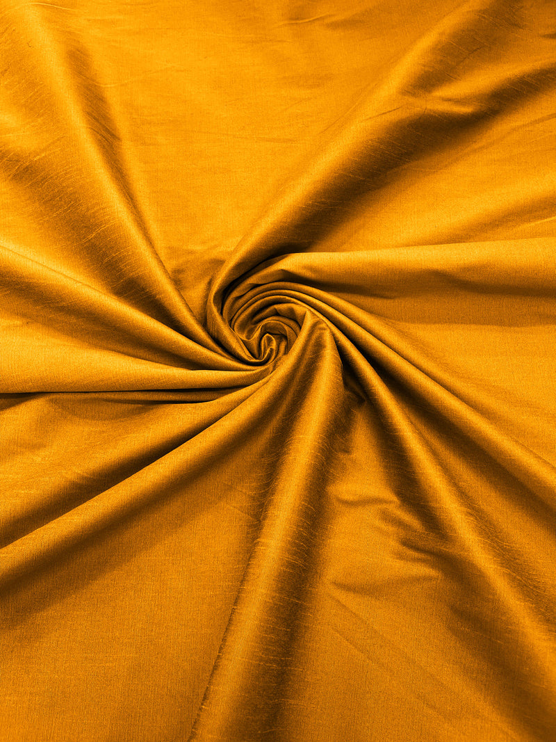Dark Mustard -Polyester Dupioni Faux Silk Fabric/ 55” Wide/Wedding Fabric/Home Decor.