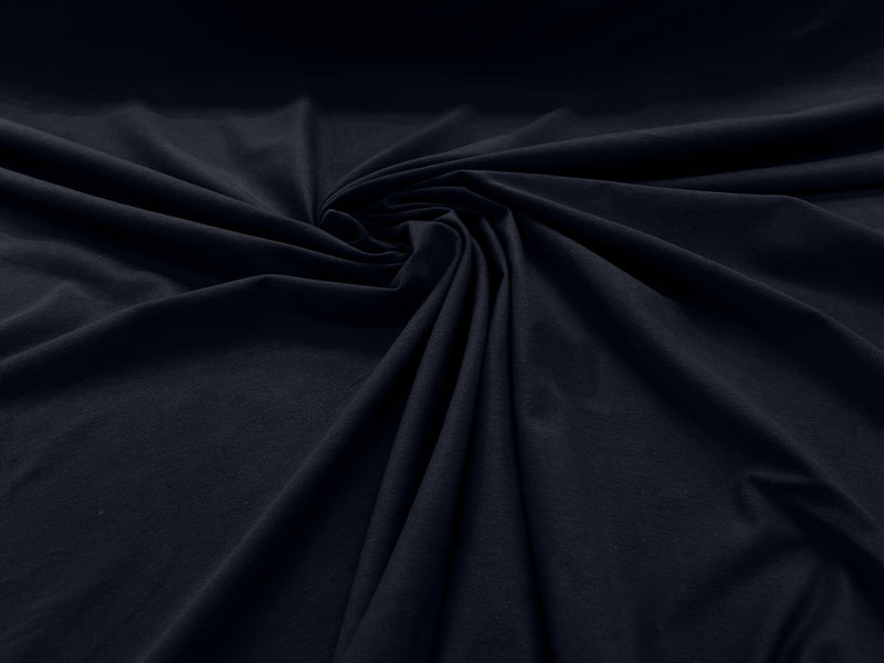 Dark Navy Blue Cotton Jersey Spandex Knit Blend 95% Cotton 5 percent Spandex/58" Wide/Costume
